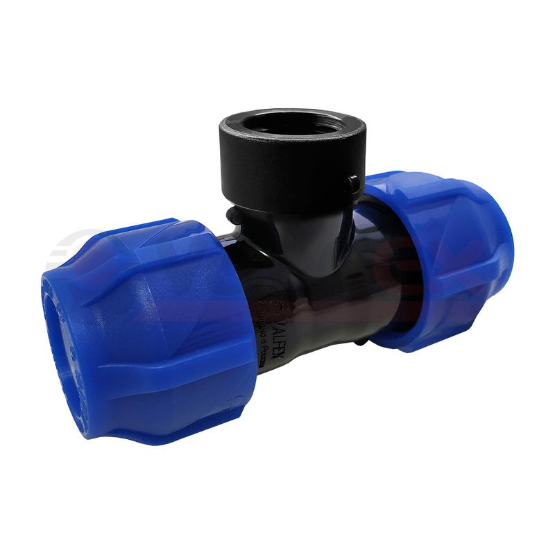 Тройник компрессионный переходной с внутренней резьбой 50-1дюйм-50 (12/3) VALFEX 1210015010050