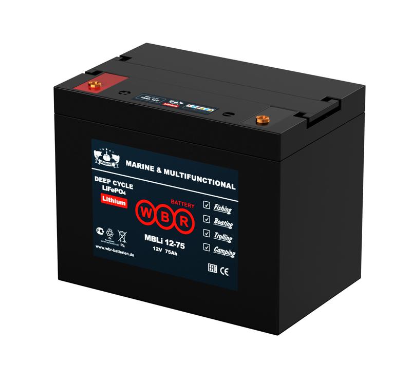 Аккумулятор тяговый лодочный литиевый (литий железо фосфатный LiFePO4) 12В 80А.ч WBR MBLi12-75