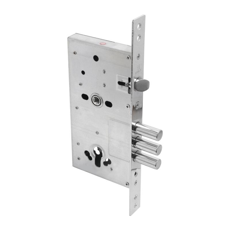 Корпус замка для металлических дверей ЗВ4-3(16).60.85.08 без ручек без ц/мех. хром Булат 14 936