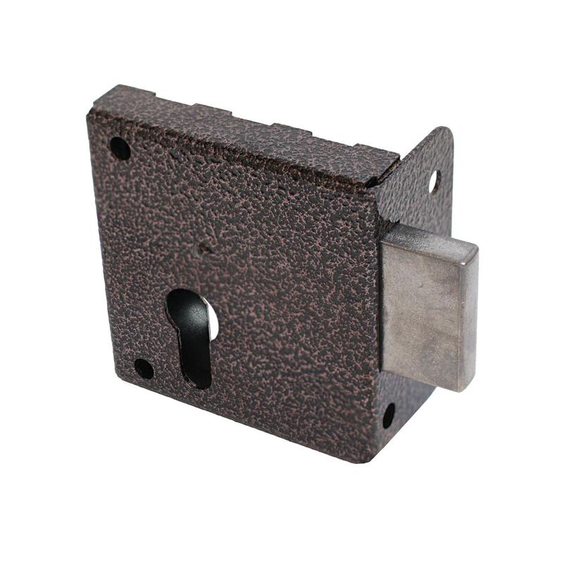 Замок накладной ЗН1-1У (усиленный цилиндр) медь Птимаш 16 231