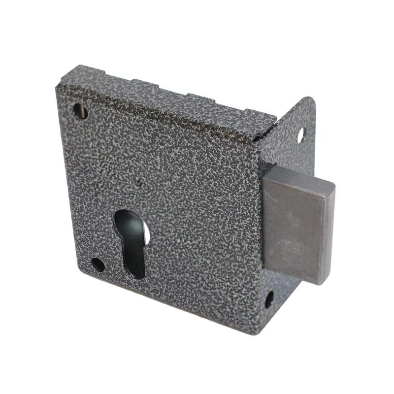 Замок накладной ЗН1-1У (усиленный цилиндр) сереб. Птимаш 16 217