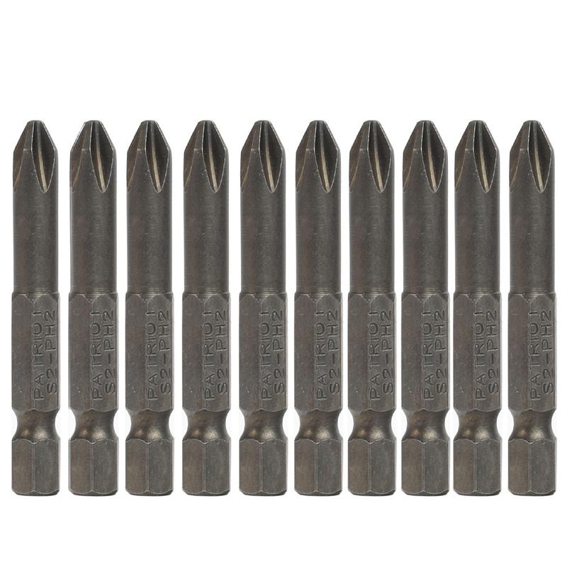 Бита PH2 сталь S2 длина 50мм в пластиковом боксе (уп.10шт) PATRIOT 350006550