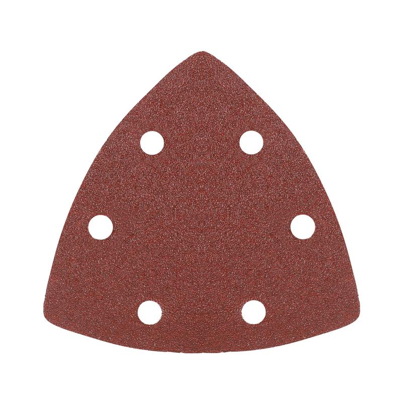 Треугольник шлифовальный на липучке 80х80х80мм Р100 6 отверстий (уп.5шт) PATRIOT 820010303