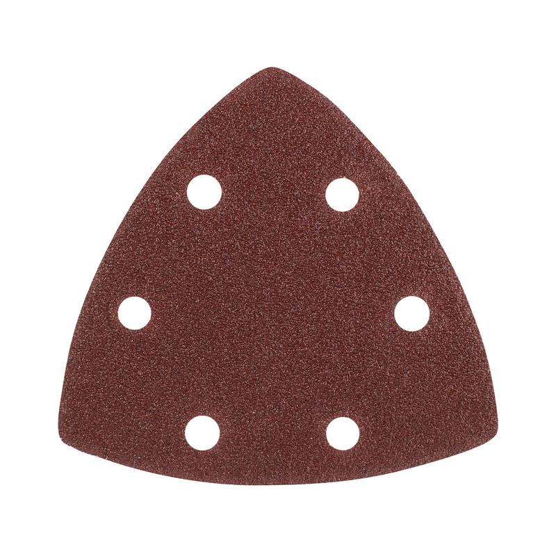 Треугольник шлифовальный на липучке 80х80х80мм Р80 6 отверстий (уп.5шт) PATRIOT 820010302