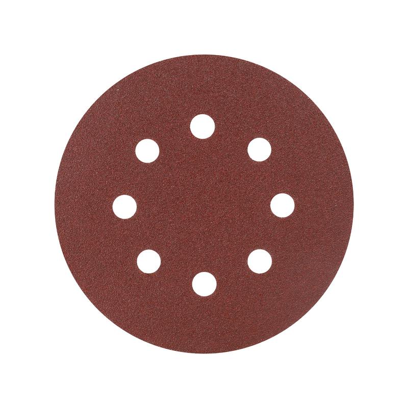 Круг шлифовальный на липучке 125мм Р80 8 отверстий (уп.5шт) PATRIOT 820010102