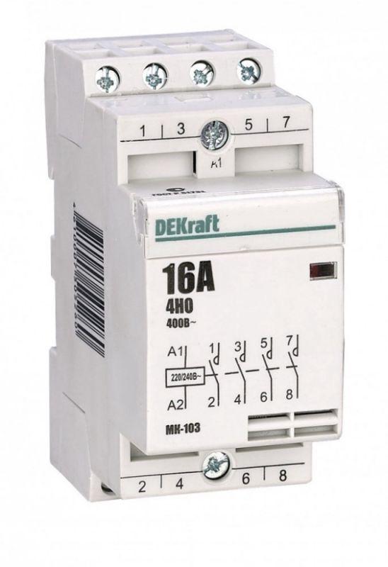 Контактор модульный МК-103 4НО 16А 230В DEKraft 18053DEK