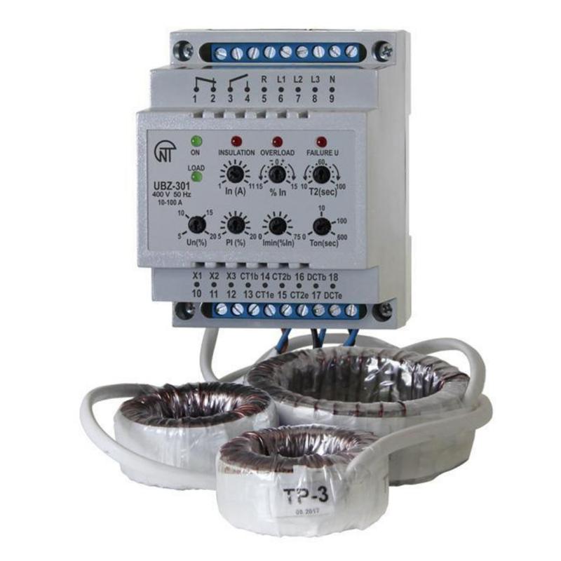 Блок защиты УБЗ-301 10-100А380В ном.ток двигателя-10-100А (трансформаторы тока (Т/Т) в компл.) d диф.трансформатора 100мм НовАтек-Электро 3425610301-100