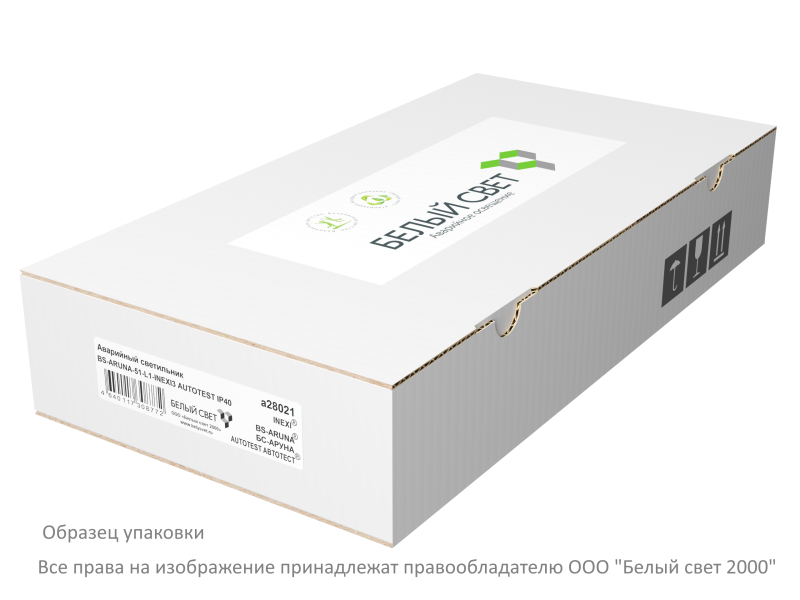 Светильник аварийный BS-ARUNA-81-L1-INEXI3 IP40 Black Белый Свет a31882