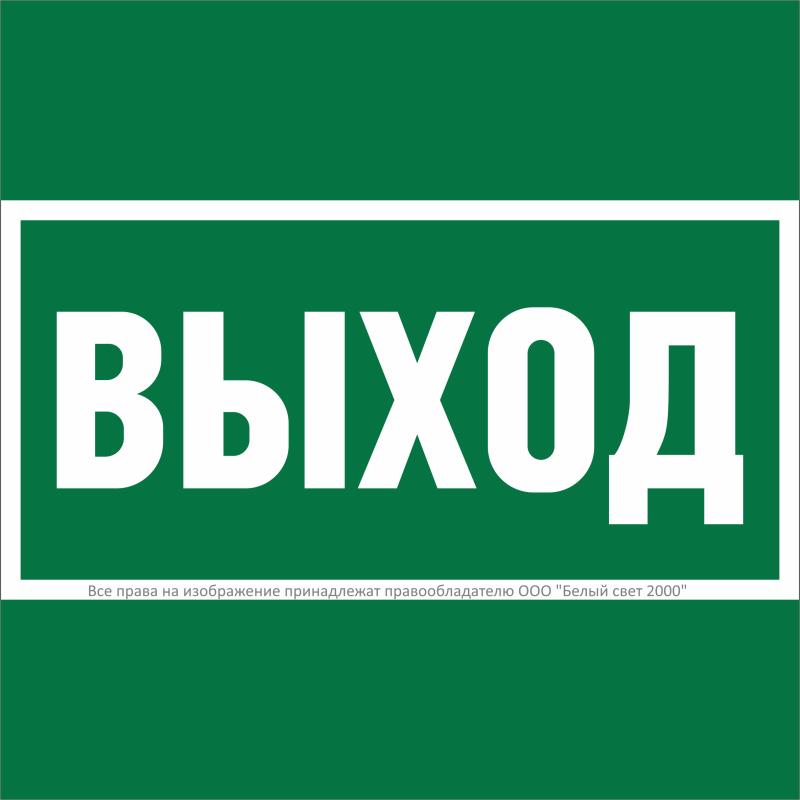 Знак безопасности BL-1515.E22 "Выход" Белый Свет a28939