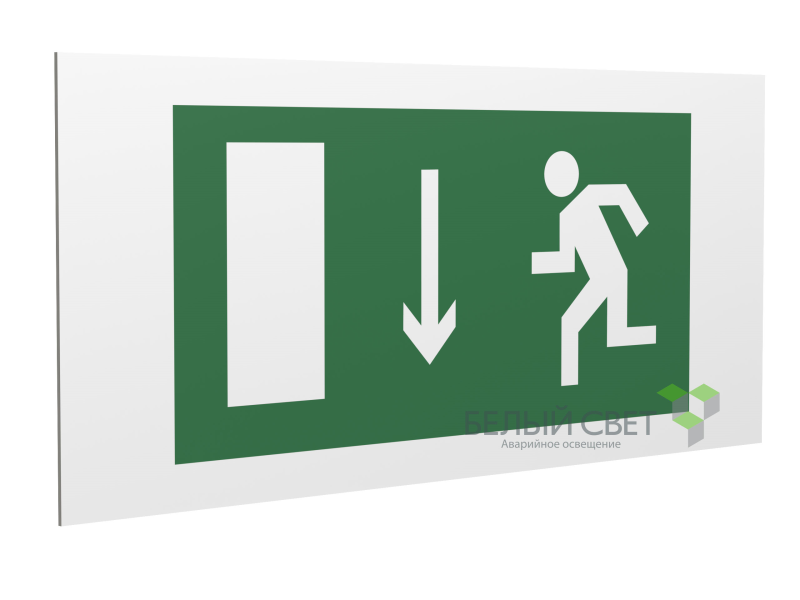Знак безопасности PS-36164.E10 "Указ. двери эвакуационного выхода (лев.)" Белый Свет a28682