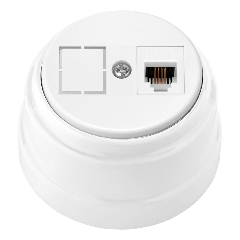 Розетка телефонная 1-м ОП РЕТРО бел. Bylectrica ТР4-5201