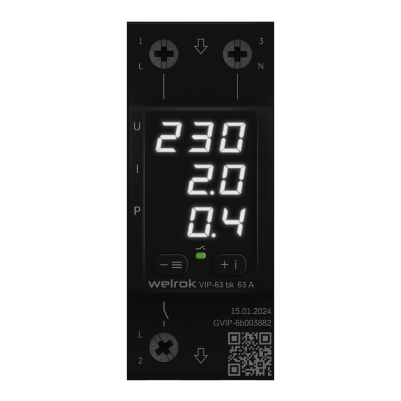 Реле напряжения VIP-63 bk Welrok 4660251140663