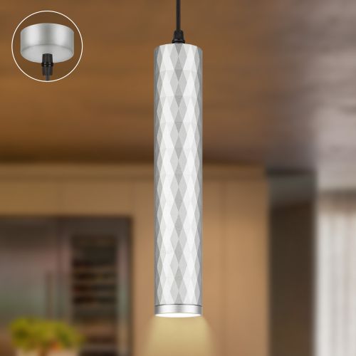 Светильник подвесной (подвес) PL15 SL MR16 GU10 потолочный цилиндр серебро Эра Б0061377