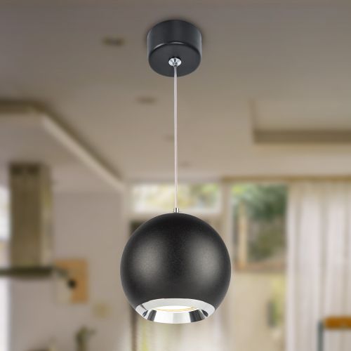 Светильник подвесной (подвес) PL32 BK/CH MR16 GU10 потолочный круг черн. хром Эра Б0061380