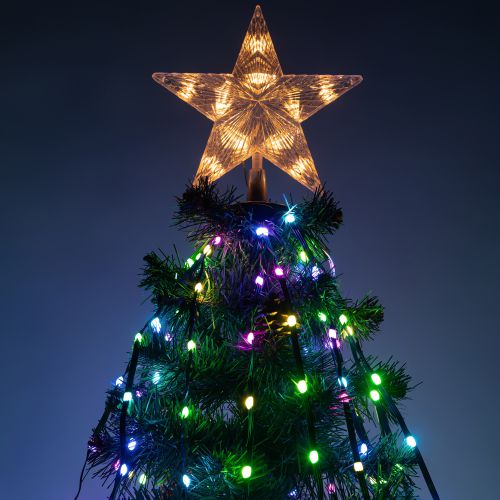 Гирлянда светодиодная "Нить со звездой на елку" 1.5м RGB управление через мобильное приложение ERASG -03 Эра Б0060434