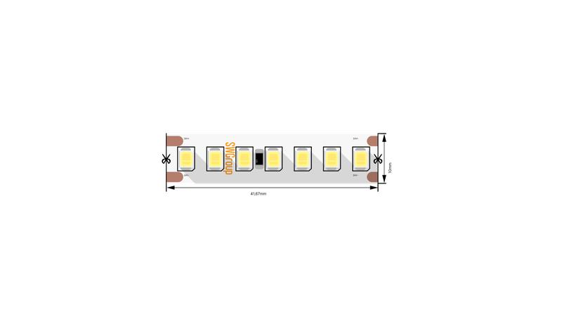 Лента светодиодная ПРО 2835 168LED/м 17.3Вт/м холод. бел. 24В IP20 (уп.5м) SWG PRO 00-00003489