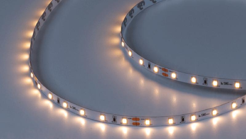 Лента светодиодная ПРО 2835 60LED/м 4.8Вт/м тепл. бел. 24В IP20 (уп.5м) SWG PRO 00-00005272