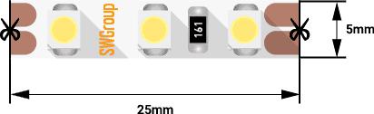 Лента светодиодная стандарт 3528 120LED/м 9.6Вт/м холод. бел. 12В IP20 со скотчем 3М (уп.5м) SWG Standard 00-00009703