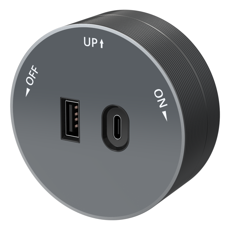 Розетка MultiTrack с 2-мя заряд. устройствами USB тип A+C 18Вт 5В/3А графит SE MTK13003G