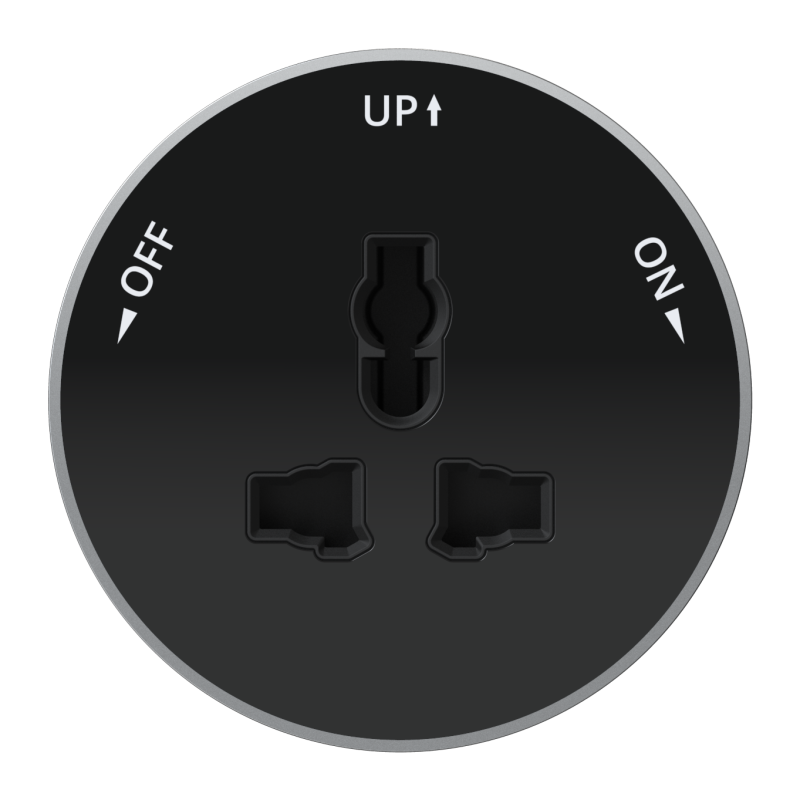 Розетка MultiTrack 13А 250В универс. круглая антрацит SE MTK13002B