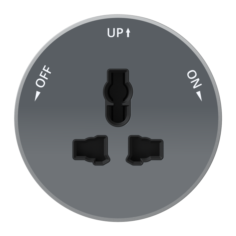 Розетка MultiTrack 13А 250В универс. круглая графит SE MTK13002G