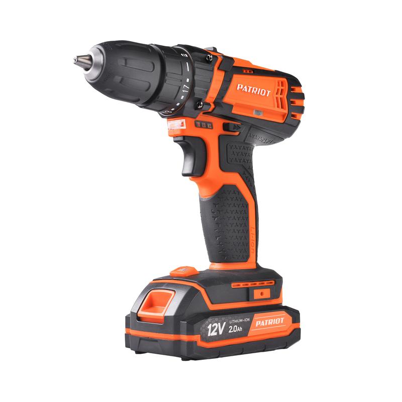 Дрель-шуруповерт аккумуляторная BR 101ES одна АКБ Li-Ion 12В 2.0Ач 2 скорости коробка PATRIOT 180201301