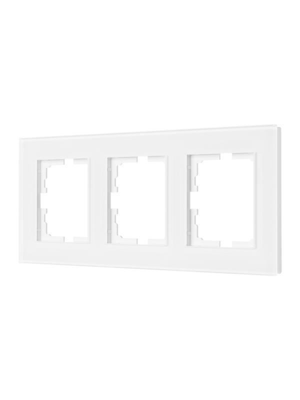 Рамка 3-местн. гориз. VESNA стекло бел. LEZARD 742-5480-148