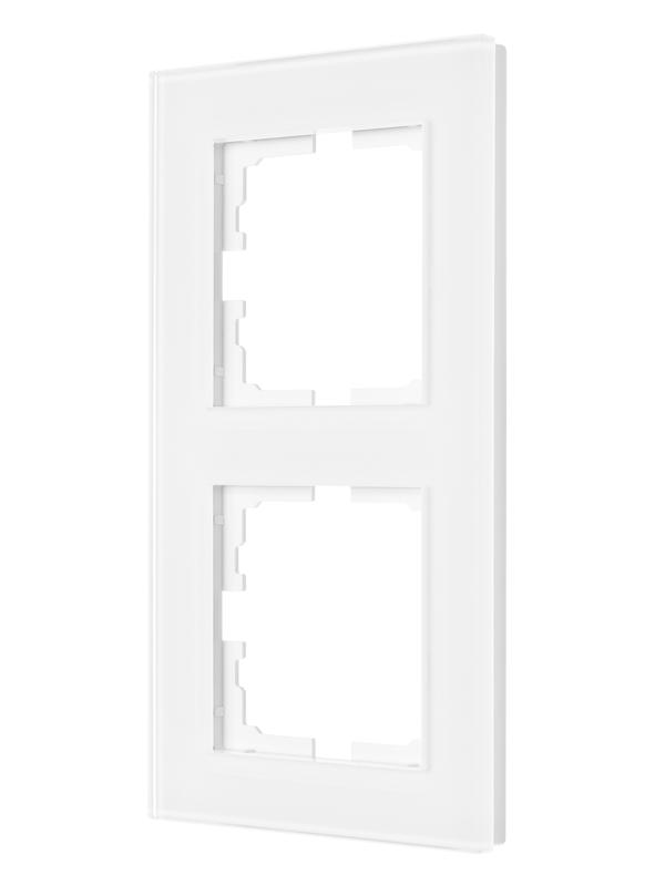 Рамка 2-местн. вертик. VESNA стекло бел. LEZARD 742-5480-152