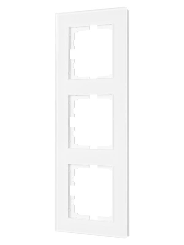 Рамка 3-местн. вертик. VESNA стекло бел. LEZARD 742-5480-153