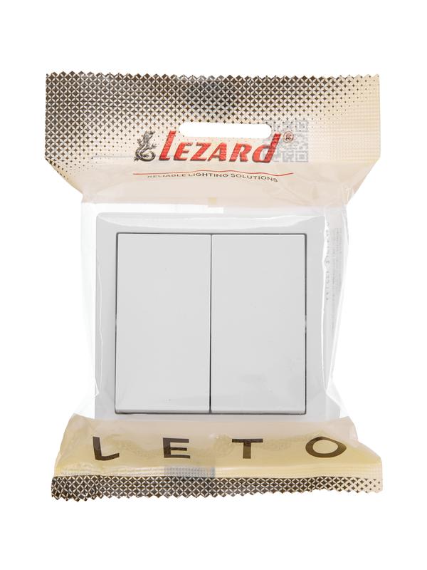 Выключатель 2-кл. ОП LETO бел. LEZARD 752-0200-101