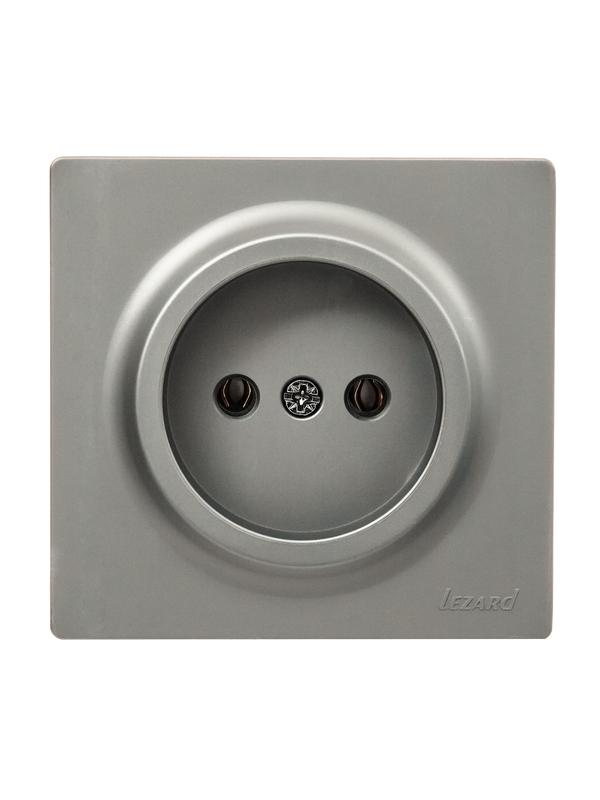 Розетка 1-м ОП LETO без заземл. ПБТ платина LEZARD 752-3500-121B