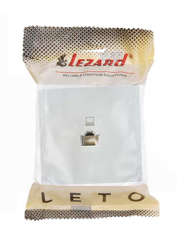 Розетка компьютерная 1-м ОП RJ45 LETO бел. LEZARD 752-0200-139