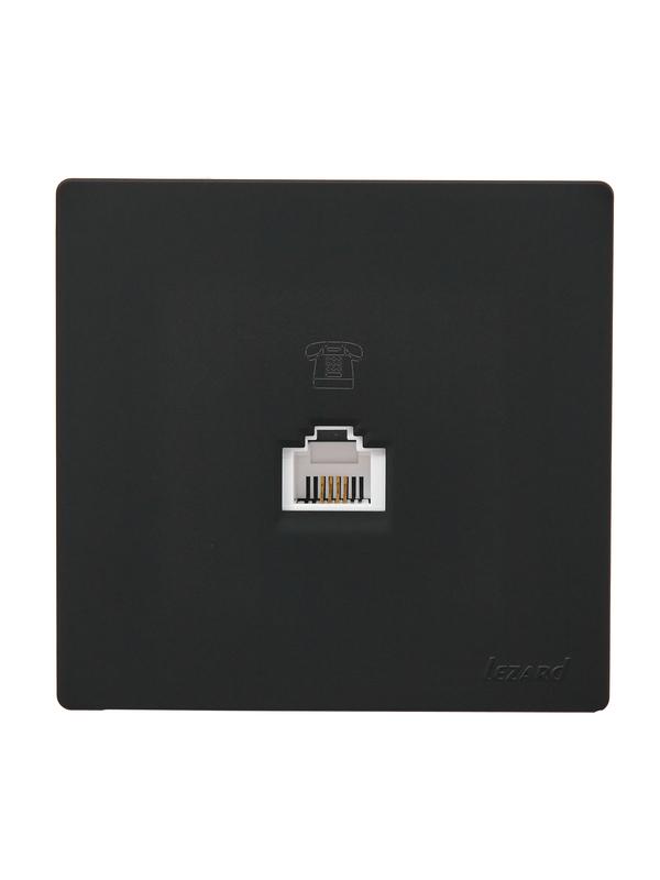 Розетка телефонная 1-м ОП LETO черн. бархат LEZARD 752-4200-137