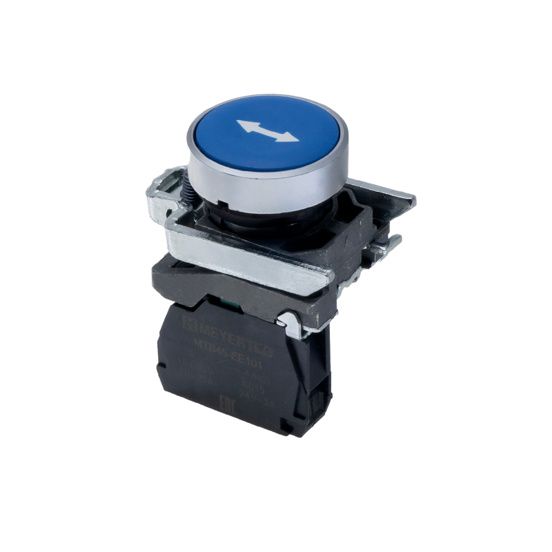 Кнопка плоская маркировка "стрелка влево-вправо" 1NO IP65 металл MTB4-BA61781 син. ОВЕН 137123