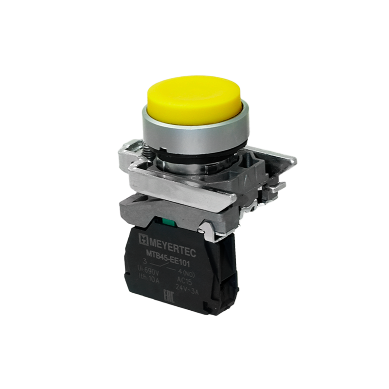 Кнопка выступающая 1NO IP65 металл MTB4-BL51 желт. ОВЕН 137133