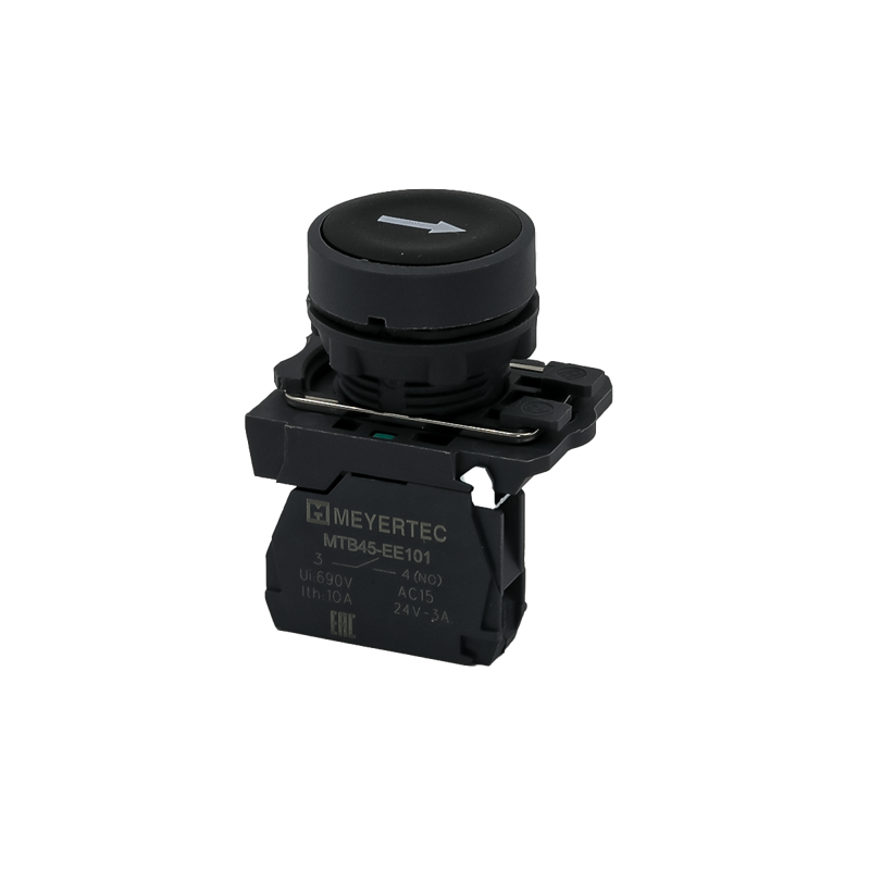 Кнопка плоская маркировка "стрелка вверх" 1NO IP65 пластик MTB5-AA21561 черн. ОВЕН 137237