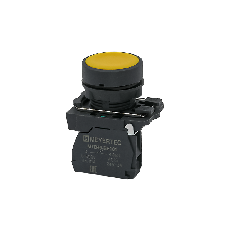 Кнопка плоская 1NO IP65 пластик MTB5-AA51 желт. ОВЕН 137228