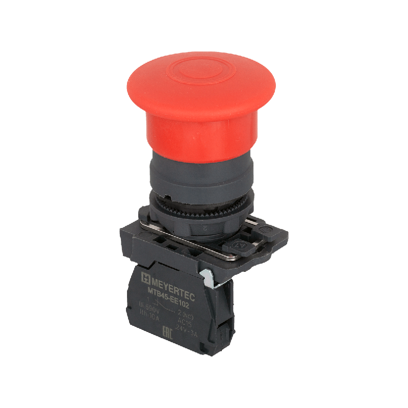 Кнопка грибовидная "тяни-толкай" 40мм 1NC IP65 пластик MTB5-AT42 красн. ОВЕН 137249