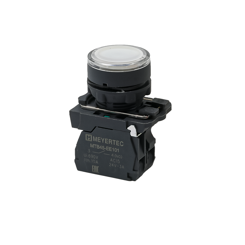 Кнопка с подсветкой 1NO 220В AC/DC IP65 пластик MTB5-AW31713 бел. ОВЕН 137268