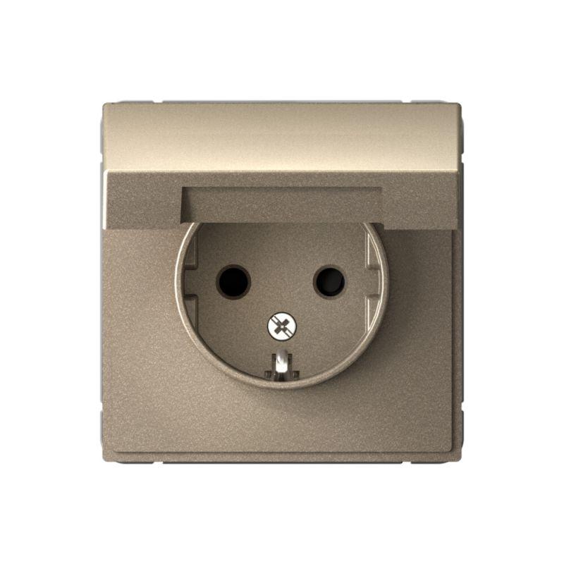Розетка ArtGallery 16А IP20 с заземл. защ. шторки с крышкой механизм шампань SE GAL000546