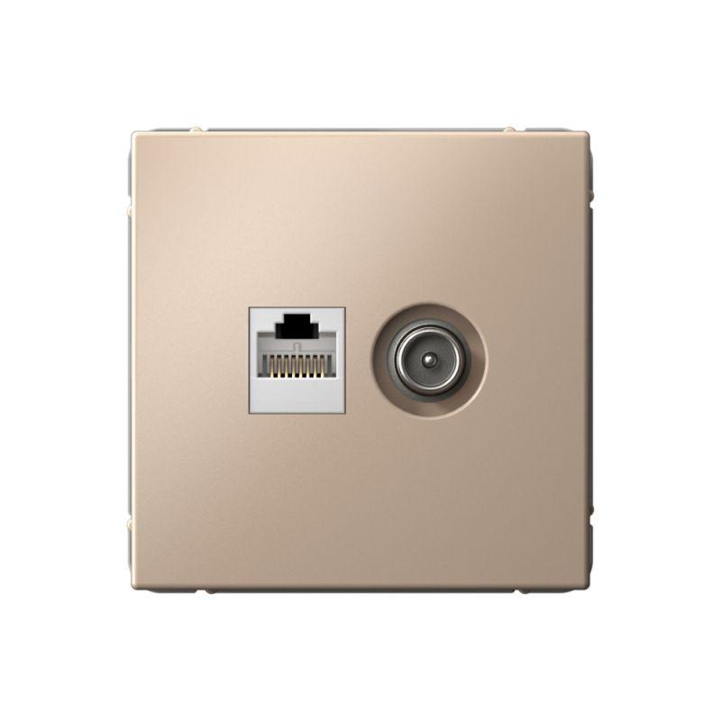 Розетка компьютерная + телевизионная 2-м СП ArtGallery RJ45 кат.5E + TV механизм песочн. SE GAL001289