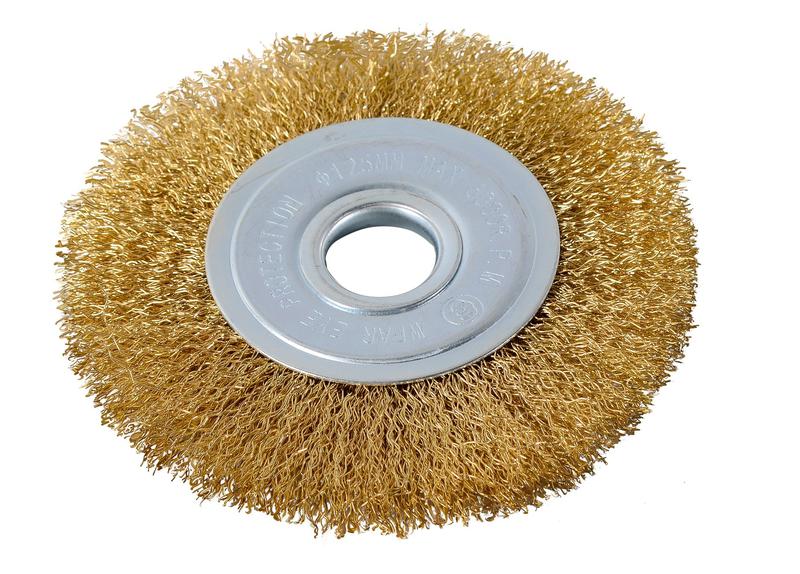 Щетка для УШМ плоская латунированная 125мм Вихрь 73/1/3/45