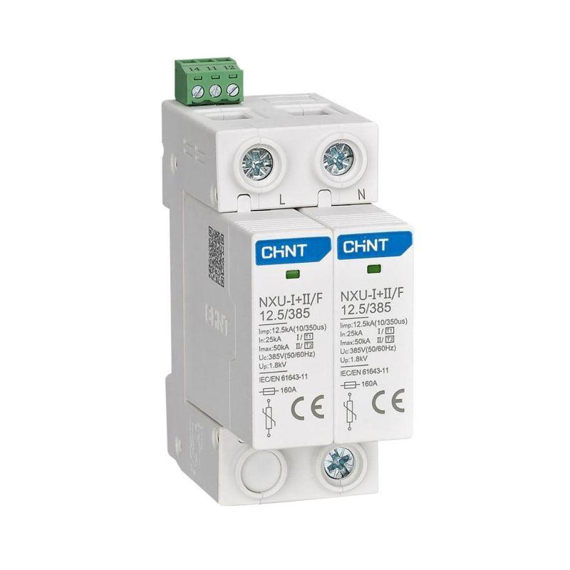 Ограничитель импульсных перенапряжений NXU-I+II/F 2P In=25кА Uc=385В Im=50кА (R) CHINT 308608