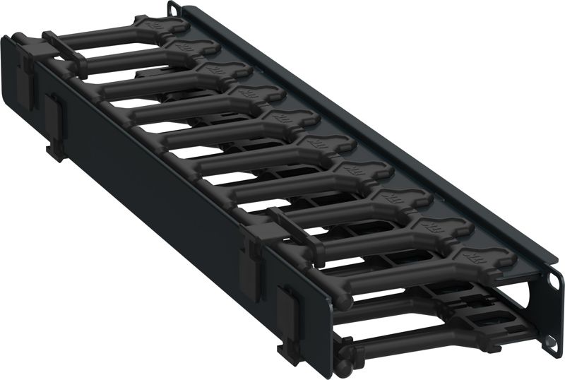 Кабель-органайзер горизонтальный 19дюйм 1U черн. РФ ITK ZP-CC05-01U-H-R