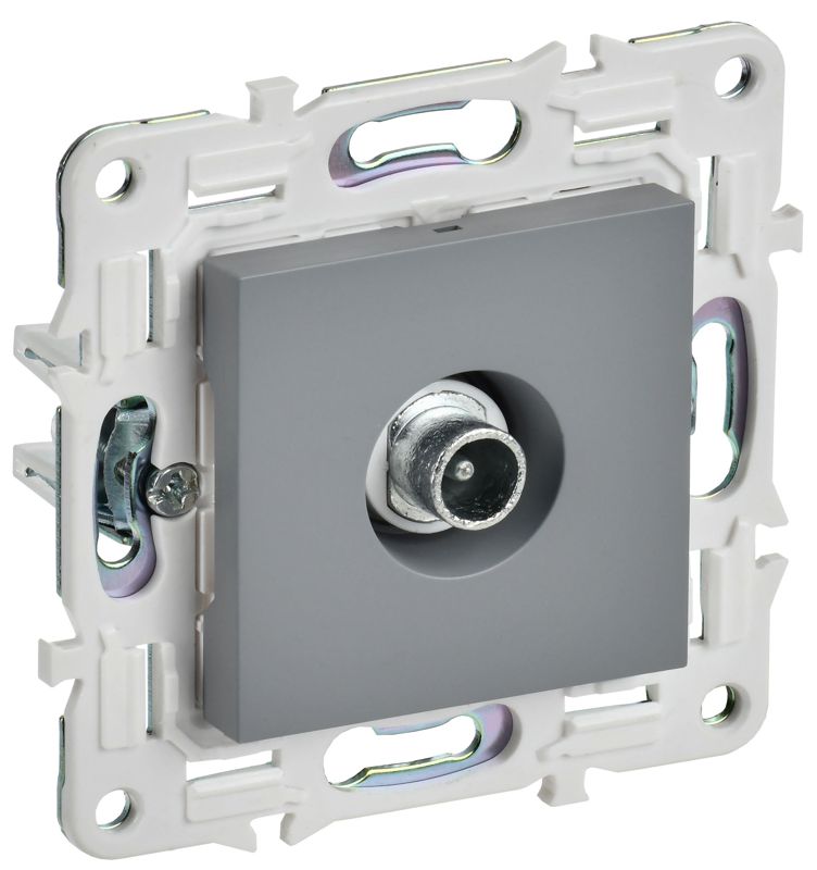 Розетка телевизионная проходная TV SKANDY SK-A17Gr сер. IEK SK-A10-P-K03