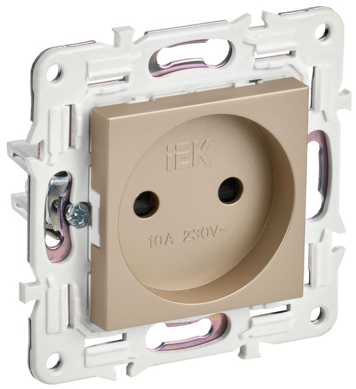 Розетка SKANDY 10А без заземл. защ. шторки SK-R01Sa песочн. IEK SK-R13-10-K98