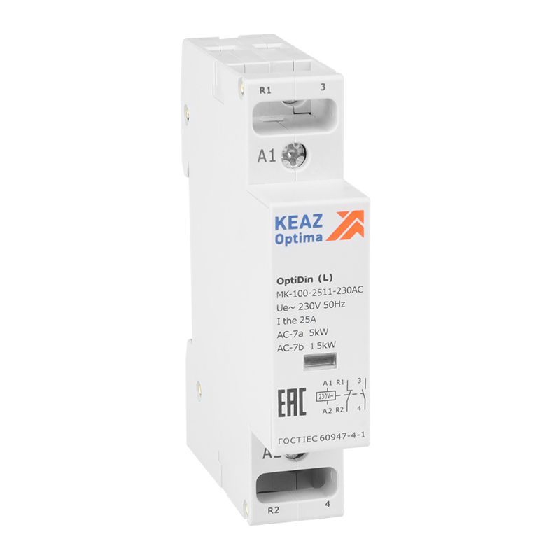 Контактор модульный OptiDin MK-100-2511-230AC (L) КЭАЗ 343729