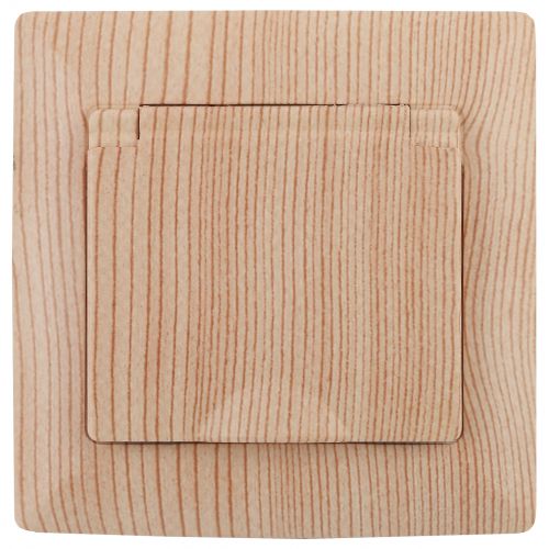 Розетка 1-м СП Solo 4-203-11 16А IP20 250В 2P+E Schuko с заземл. с крышкой сосна Intro Б0053665