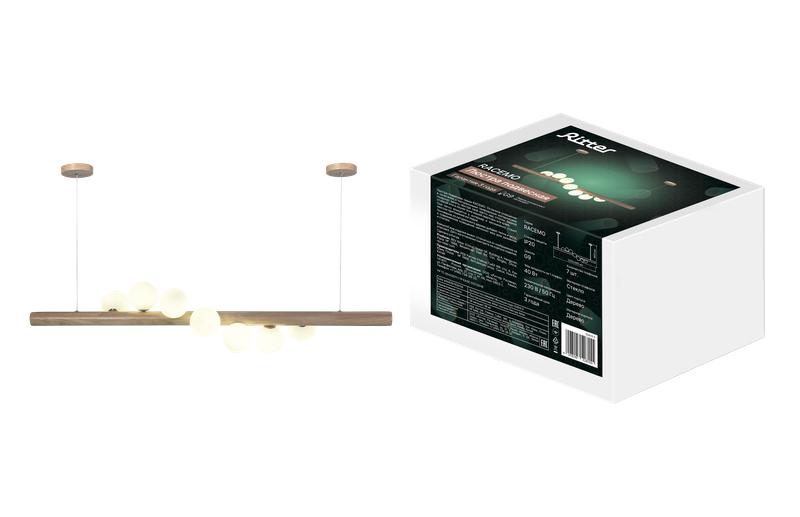 Люстра подвесная RACEMO 1200х260х900 7хG9 дерево Ritter 52615 5