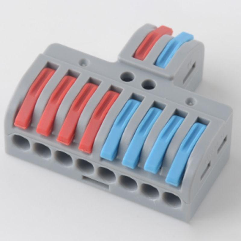 Клемма СМК 2х4 проходная разветвительная 2 полюса с монтажной площадкой (1 ввод 4 вывода на полюс) Rexant 07-5231